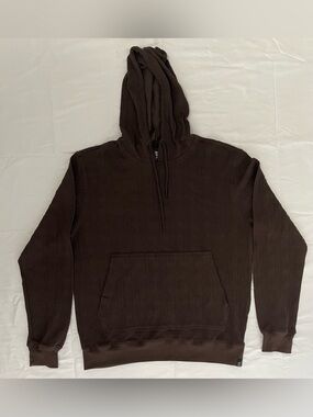 Men's Brown Hooded Pullover Sweatshirt - Classic Casual